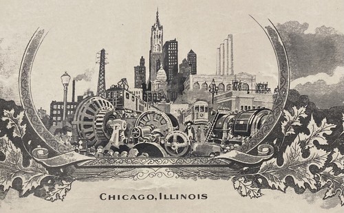 "Antikes 1926 Coyne Elektroschuldiplom Chicago Illinois 23""X18""" - Bild 2 von 5