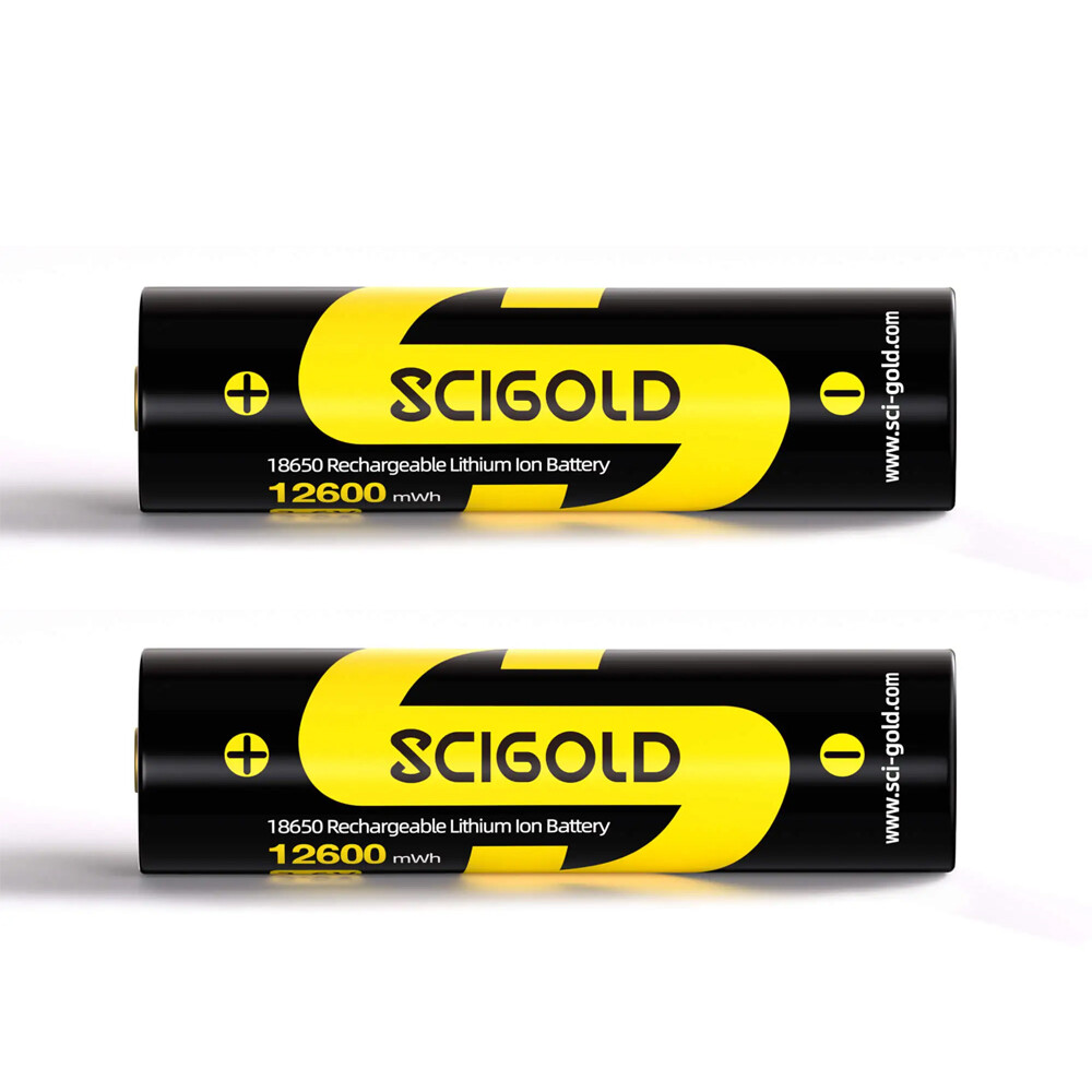 Scigold 3500mAh Rechargeable Battery 12600mWh 18650 3.6V Battery (2 Pack)