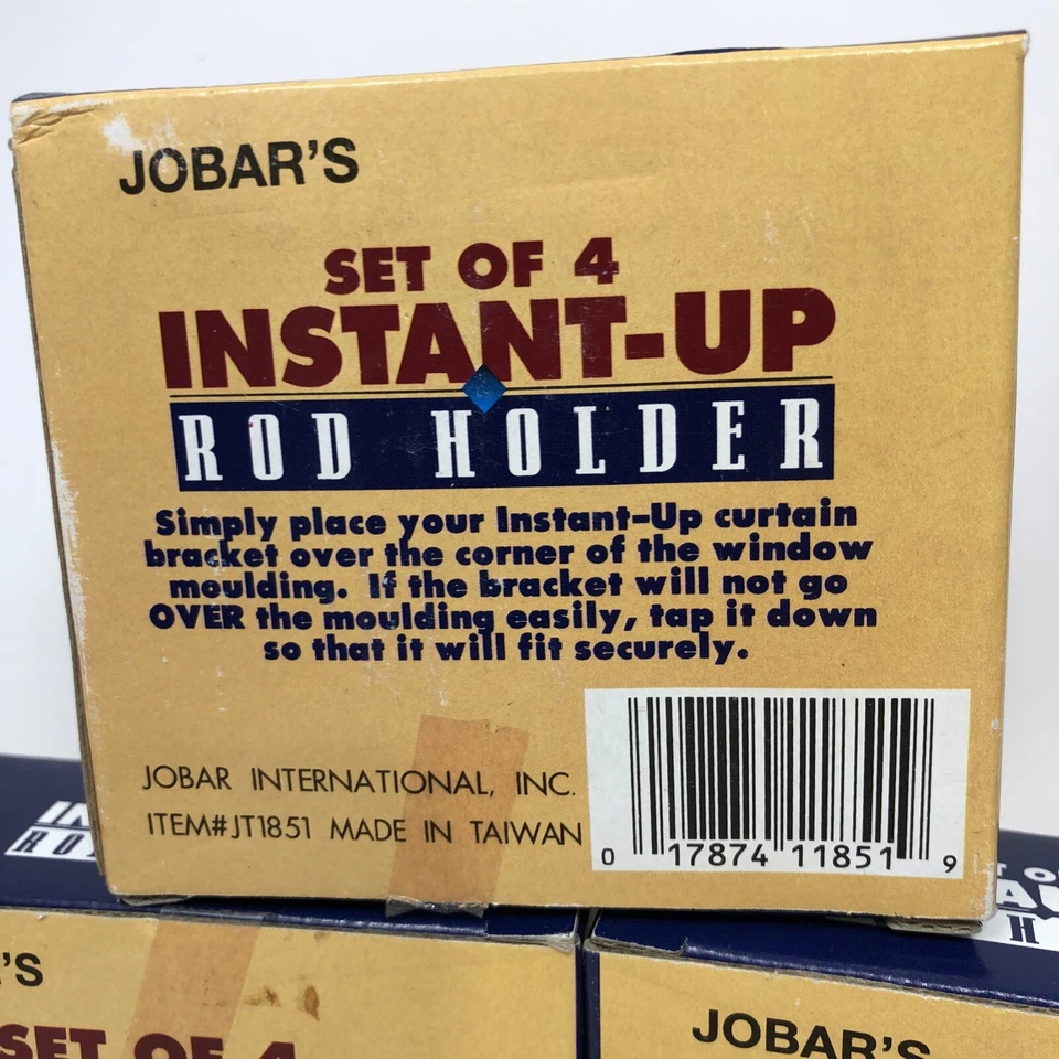3 Sets Of 4 Instant-Up JOBAR'S Curtain Rod Holder Door Window JT1851 NEW Unopen - Image 3 of 4