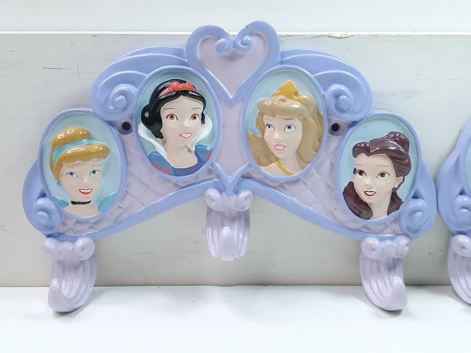 DISNEY Princesa Abrigo Toalla 3 Ganchos Montaje en Pared Lote de 2 Ganchos Estantes  Foto 2 de 4