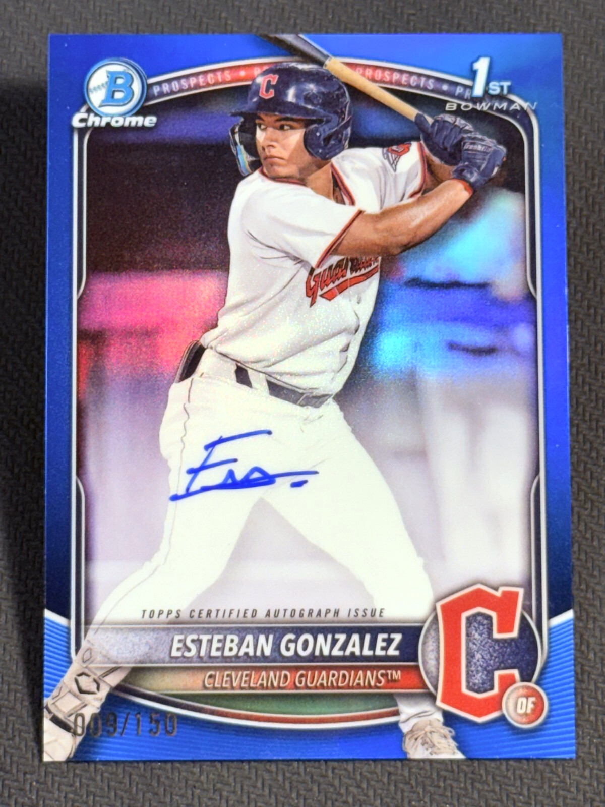 2025 Bowman Chrome 1st BLUE REFRACTOR AUTO Esteban Gonzalez 009/150