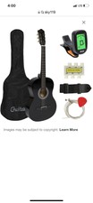 Beginner 38 Inch Acoustic Guitar Starter Kit - Black