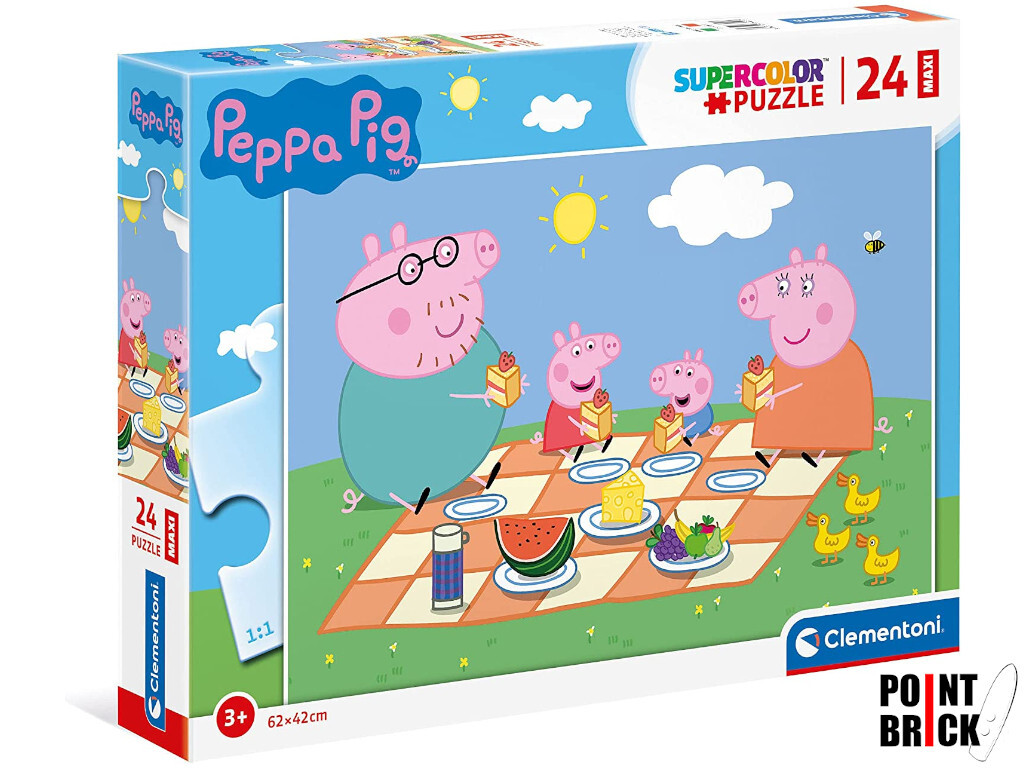 CLEMENTONI 24028 PEPPA PIG - 24 MAXI pezzi - Supercolor Puzzle