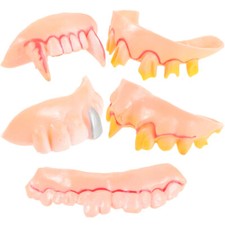 5PCS Funny Plastic False Teeth Wacky Teeth Masquerade Prank Halloween Teeth