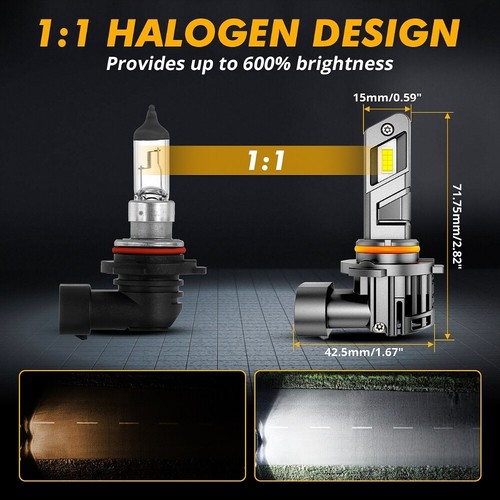 AUXBEAM Canbus LED Headlight Combo Bulbs 9005 9006 High Low Beam 25000LM 6500K - Picture 4 of 15