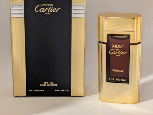 VINTAGE MUST DE CARTIER PARIS .13 OZ SPRAY MIST PERFUME ORIG BOX FULL - Picture 2 of 7