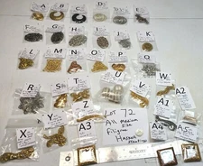 Huge  Filigree Miriam Haskell Stamping Findings Jewelry Design Craft 1&2" Lot 72