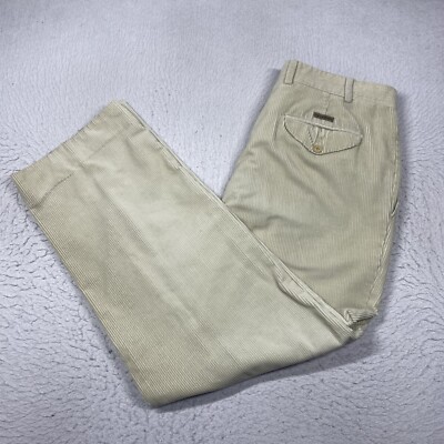 Paul & Shark Corduroy Pants Mens 38 Beige Pleated actual 36 X 31