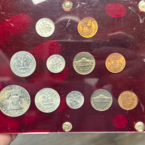 1955 UNITED STATES MINT SET IN RED CAPITAL PLASTIC 11 COINS TOTAL NO RESERVE - Picture 5 of 9
