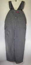 Dickies Overalls Hickory Stripe Railroad Train Conductor Denim 42x30 Meas. 42x28