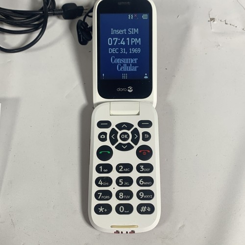Doro 7050 - DFC-0180 - Burgundy/Black (Consumer Cellular) Unlocked Flip Phone RB - 第 5/8 張圖片