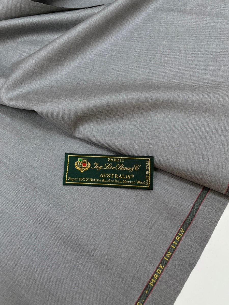 LORO PIANA Suiting Fabric GREY Super 150s Merino Wool 