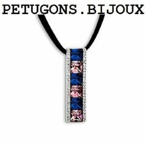 Pendentif en plaqué or collection joaillerie oxyde bleu au centre et