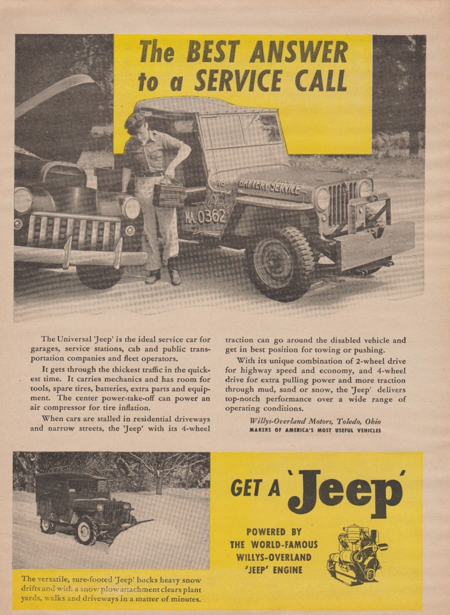 1946 Jeep Willys-Overland - 1947 - Snow Plow Truck, Service Car