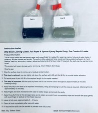 38G Black Leaking Gutter, Fall Pipe, Spout Epoxy Repair Putty - Cracks & Leaks.