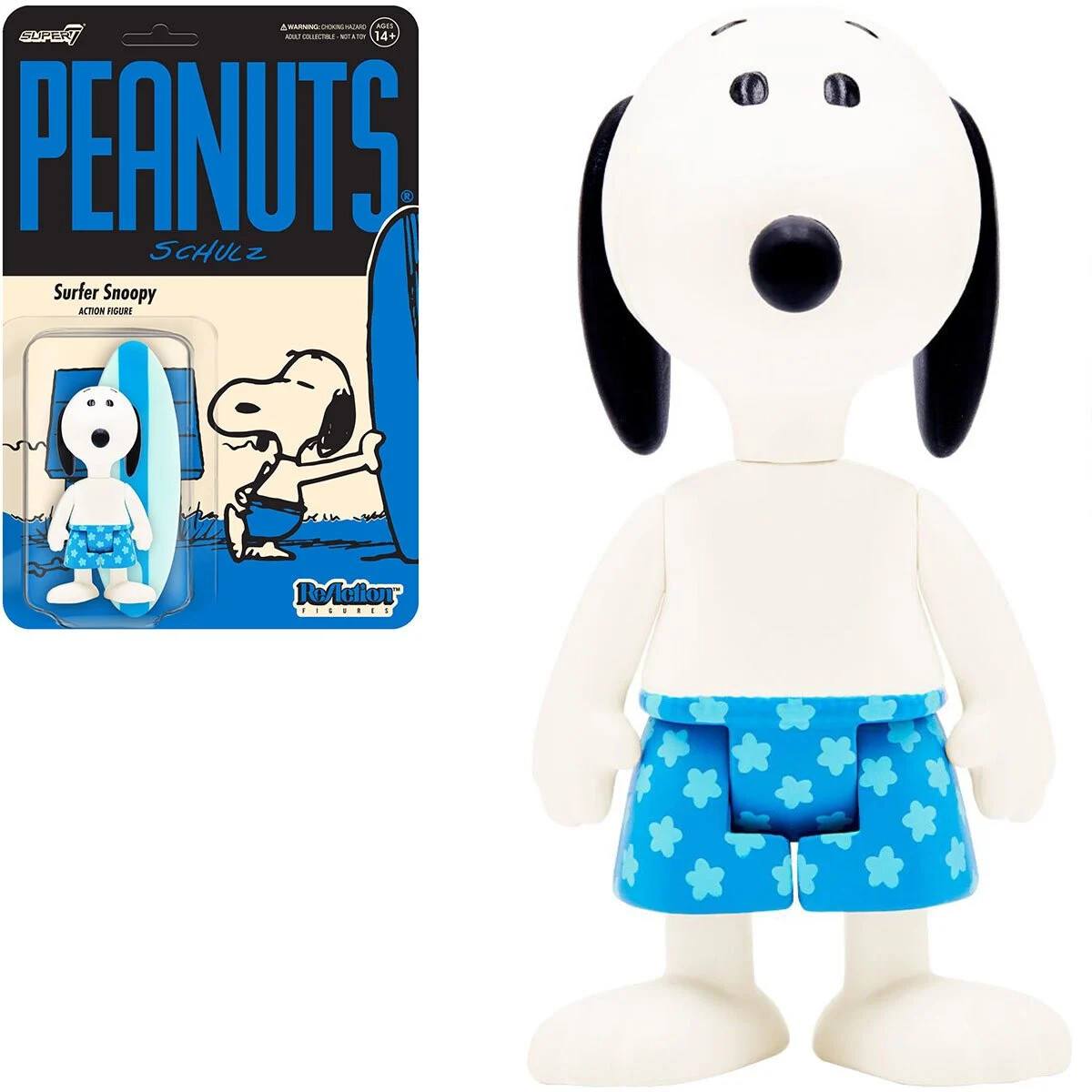 Surfer Snoopy Peanuts Super 7 Reaction Action Figure