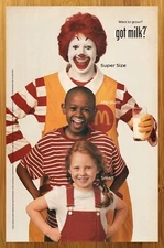 2001 Ronald McDonald GOT MILK? Print Ad/Poster McDonald's 00s Kid Fast Food Art