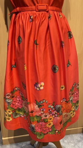 Vintage Original Late 1970’s Early 1980’s Red Floral Sundress Dress Size M - Picture 2 of 7