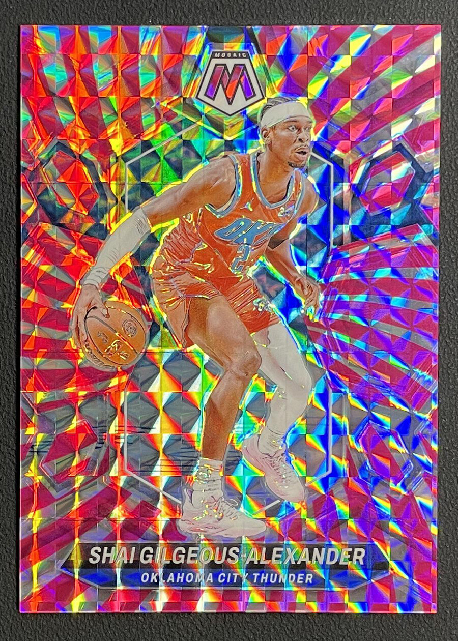 2023-24 Panini Mosaic Shai Gilgeous-Alexander Pink Swirl FOTL /18 Thunder #85