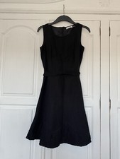 Calvin Klein Black Linen blend dress uk size 6 Evening Work Cocktail Wedding 🤎