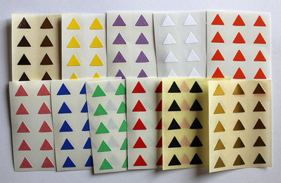 10mm Triangle Shape Coloured Stickers Adhesive Labels | eBay