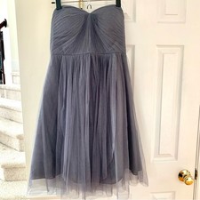 Jenny Yoo Annabelle Tulle Strapless Sweetheart Grey Bridesmaid Dress