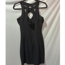 Crystal Doll Black Bandage Bodycon Mini Dress Cage Neck 1EHQ8269I Size 5
