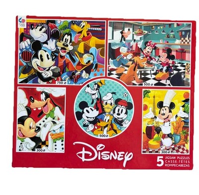 Disney Classics 5 Puzzle Multipack Mickey and friends 2x300, 2x500, 1x750