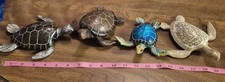 Lot Of 4 Resin Different Sea Turtles Figurines Beautiful Lot