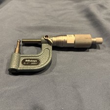 Mitutoyo 115-313 Tube Micrometer 0-1” .0001" Ratchet - Silver