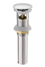 HOMEMYSTIQUE Bathroom Sink Pop-Up Drain with Overflow in Polished Chrome