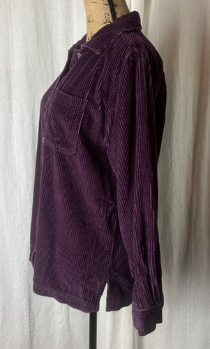 LL Bean Wide Wale lila Cord Hemd Shacket Flanell gefüttert Damen XS - Bild 3 von 7