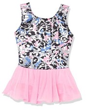 Jacques Moret girls Gymnastics Tank Skirted Small Holiday Leopard Multi Print