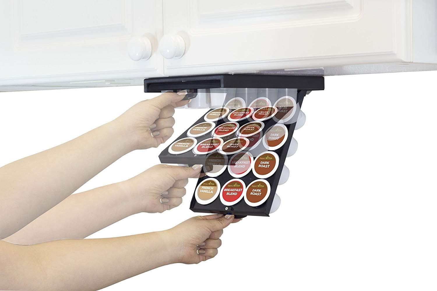 Ez-Shelf under Shelf Storage for K Cups, Space-Saving under Counter Cabinet Coff