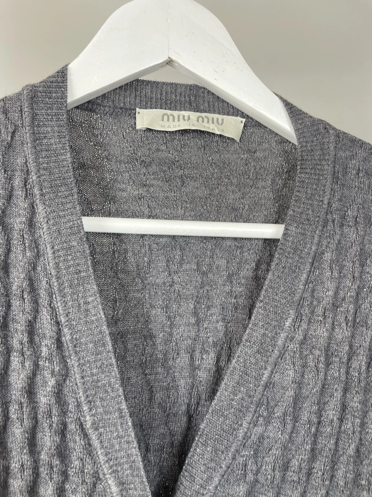 Miu Miu by Prada Women's Wool Knit Pleated Cardigan size 44 US 8