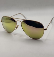 Ray Ban RB3025 Large Aviator Gold Metal Frame Mirrored Pink Glass Lens