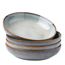 8.5'' Large Ceramic Pasta Bowls, 36oz Stoneware Pasta Serving Bowls Set of 4 ...