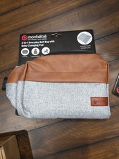 Monbebe 3 in 1 Everyday Belt bag with Changing Pad Grey Brown Design NEW B18