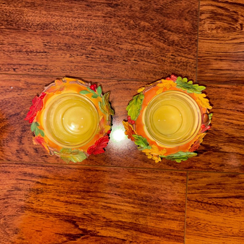 Lenox Autumn Pumpkin 2 Piece Votive Set
