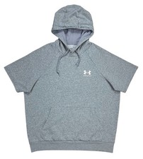 Under Armour Gray Cold Gear Short Sleeve Sweatshirt Hoodie Pullover Mens Size M