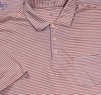 B Draddy Golf Performance Polo Shirt Men s M Pink Blue Carolina Tarheel Golf