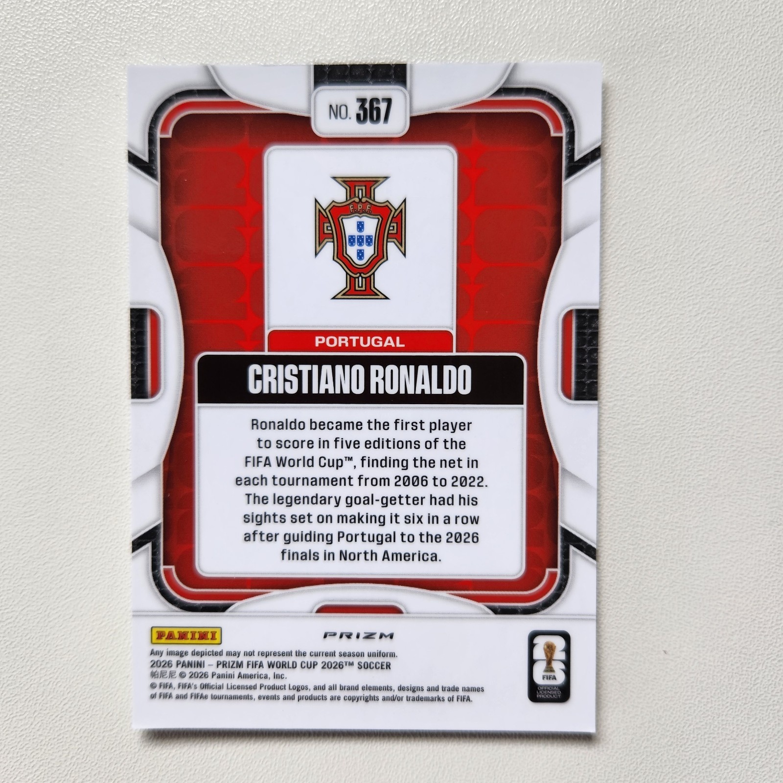 🔥💎Panini 2026 Prizm FIFA World Cup Cristiano Ronaldo Portugal Silver Wave #367 view 6