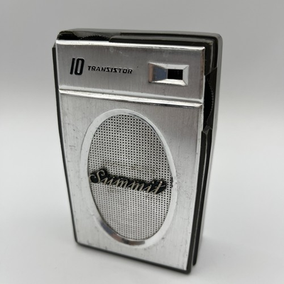 #ad Vintage Summit Transistor Radio Green PARTS OR REPAIR Battery Issue $14.95