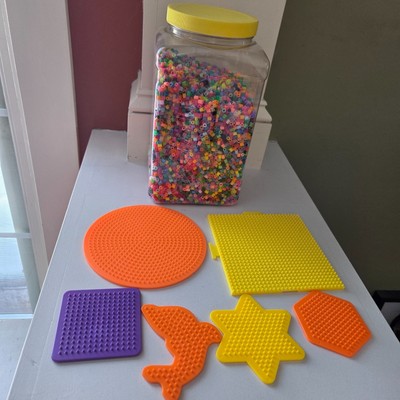 PERLER Beads (2+ lbs) and Pegboards (6) for Fused Bead Art Craft