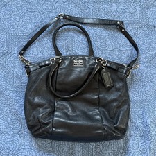 Coach Madison Black Leather Double Handle Zip...