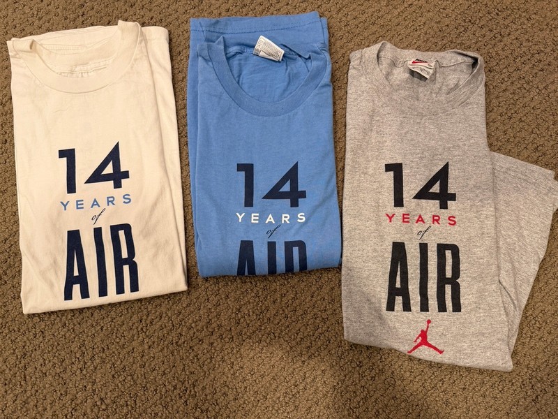 Nike Air Jordan 14 Years Of Air XL T-shirt  Gray White Carolina