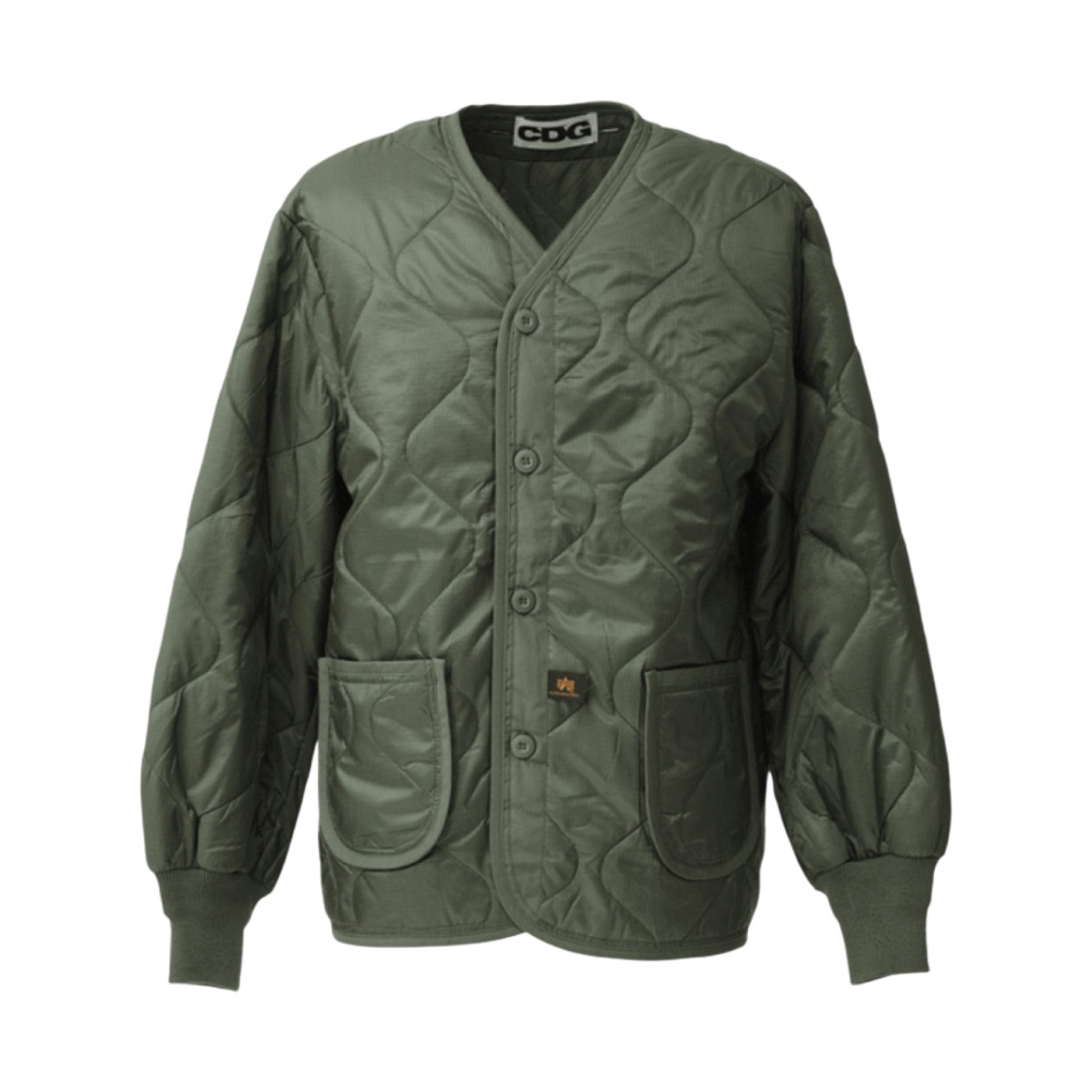 CDG x Alpha Industries Liner Jacket Olive K-Pop image 2