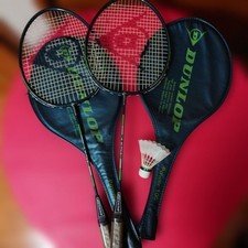 Raquette De Badminton Dunlop Vintage Avec Presse - Collection - Bonne Qualité