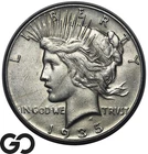 1935 Peace Dollar, Choice AU++/Unc