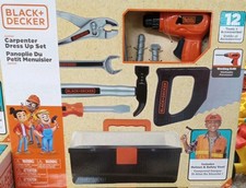 BLACK DECKER Junior Carpenter Dress Up Set With Tools  Tool Box 12 Pieces New